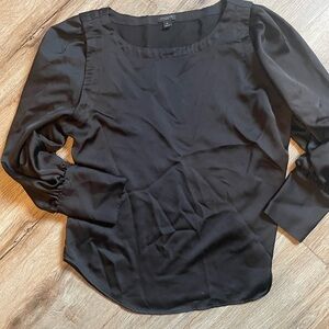 Ann Taylor black satin blouse